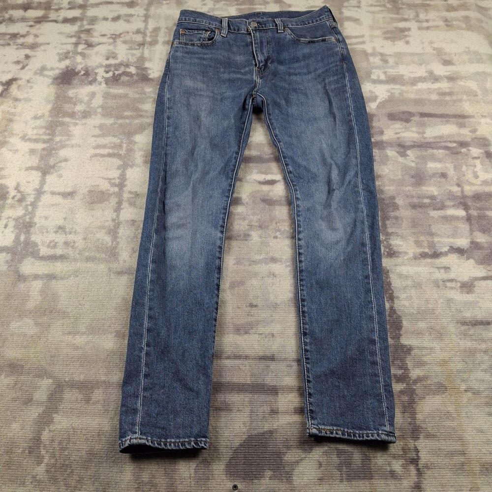 Levi's Premium Lot 510 Skinny Jeans Mens W30 L32 Blue Leather Patch